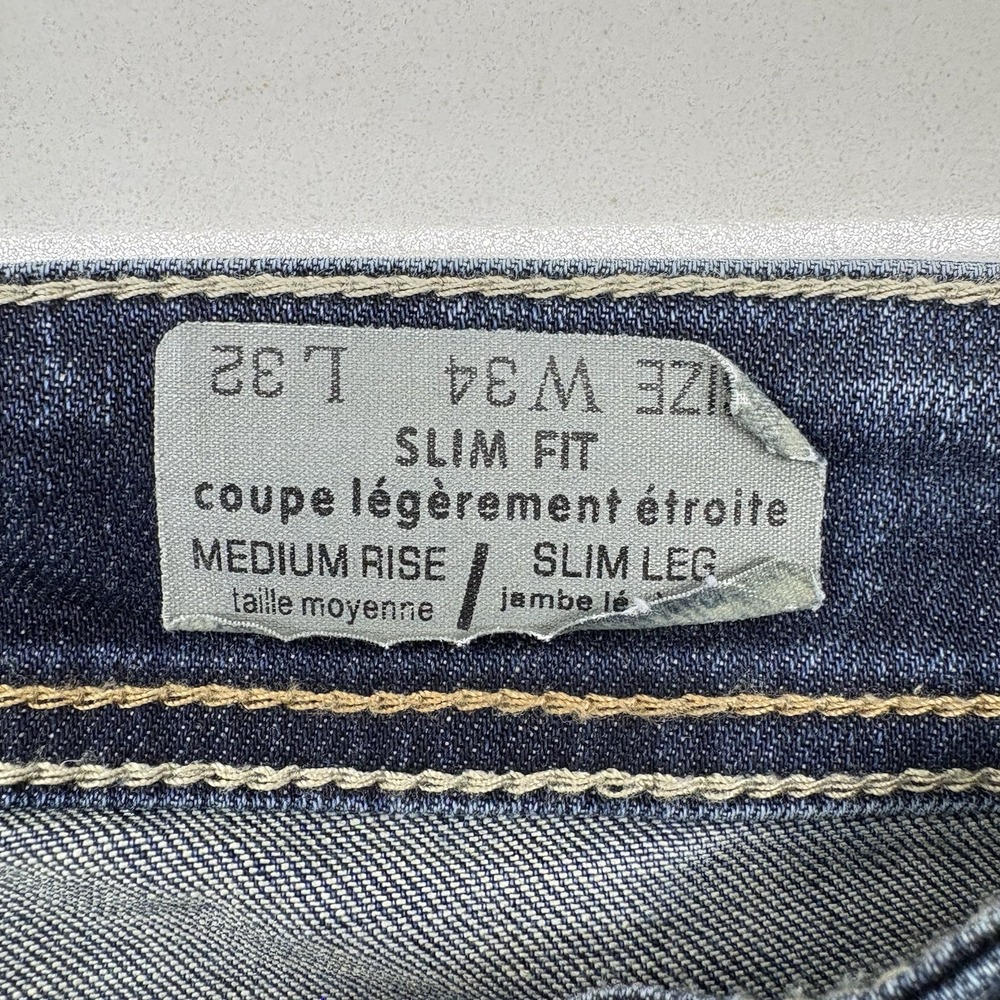 Parasuco Demin Jeans Men's 34W 32L Slim Fit Dark Blue Wash - Excellent condition - Picture 5 of 7